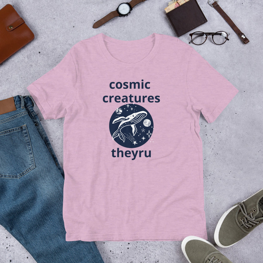 Cosmic Creatures Whale Graphic Unisex t-shirt