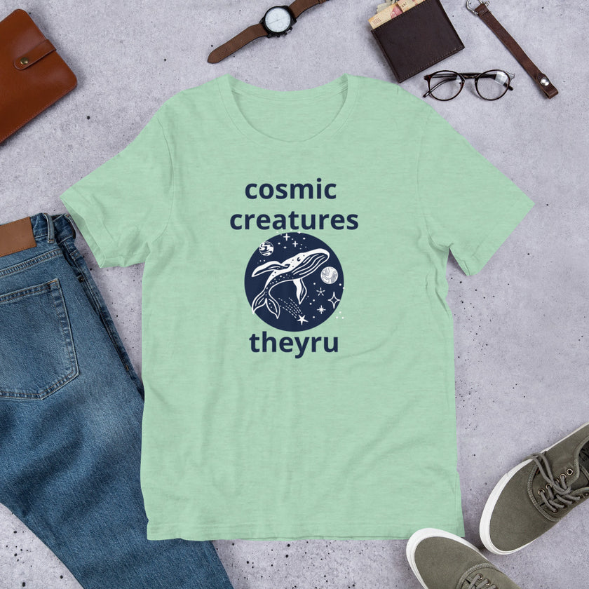 Cosmic Creatures Whale Graphic Unisex t-shirt