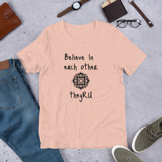 Believe in Each Other Mandala Graphic Unisex t-shirt