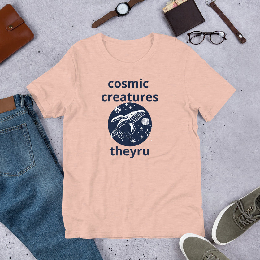 Cosmic Creatures Whale Graphic Unisex t-shirt