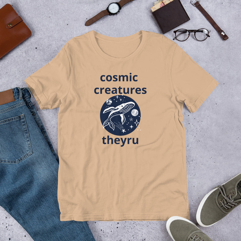 Cosmic Creatures Whale Graphic Unisex t-shirt