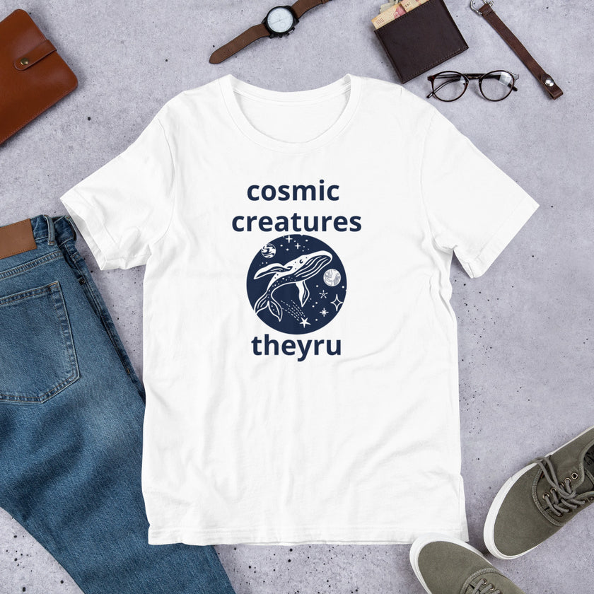 Cosmic Creatures Whale Graphic Unisex t-shirt