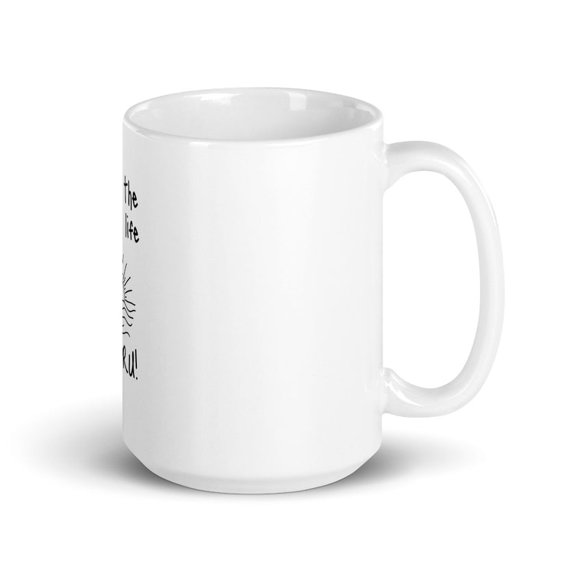Living the Good Life Graphic White glossy mug
