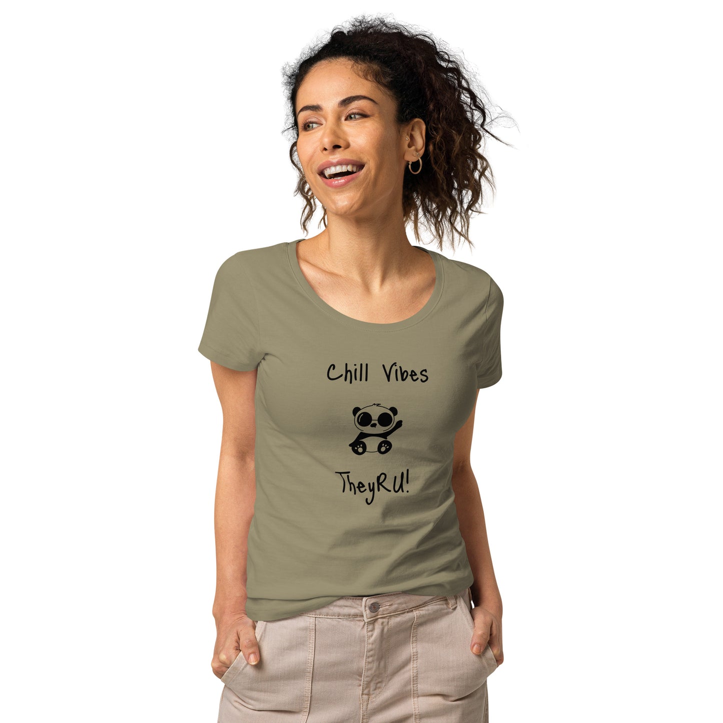 Chill Vibes Panda Graphic Women’s basic organic t-shirt
