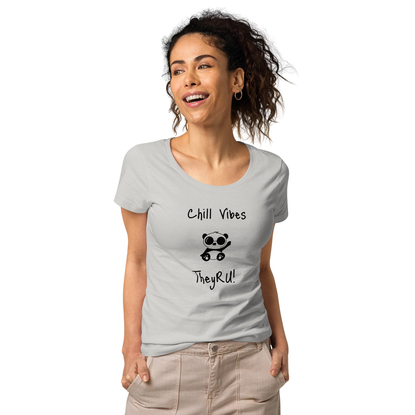 Chill Vibes Panda Graphic Women’s basic organic t-shirt
