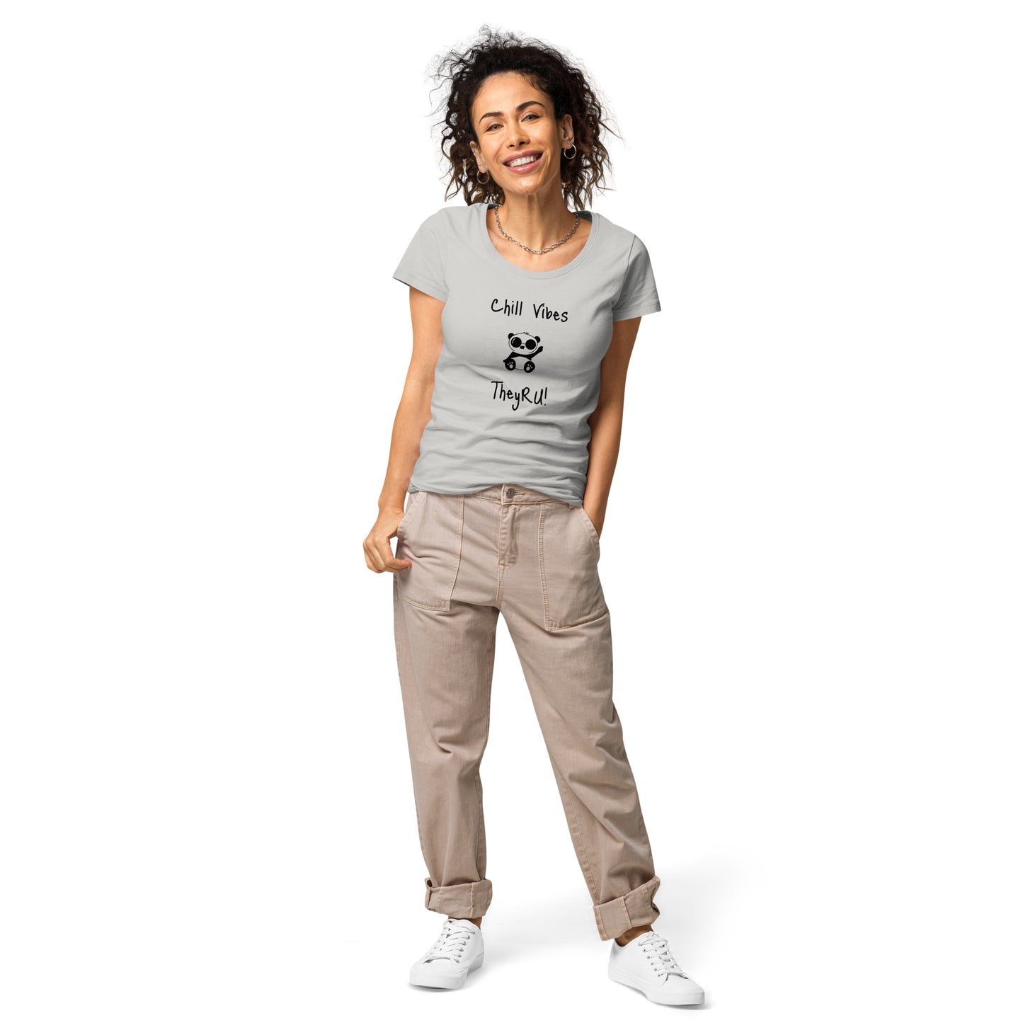 Chill Vibes Panda Graphic Women’s basic organic t-shirt