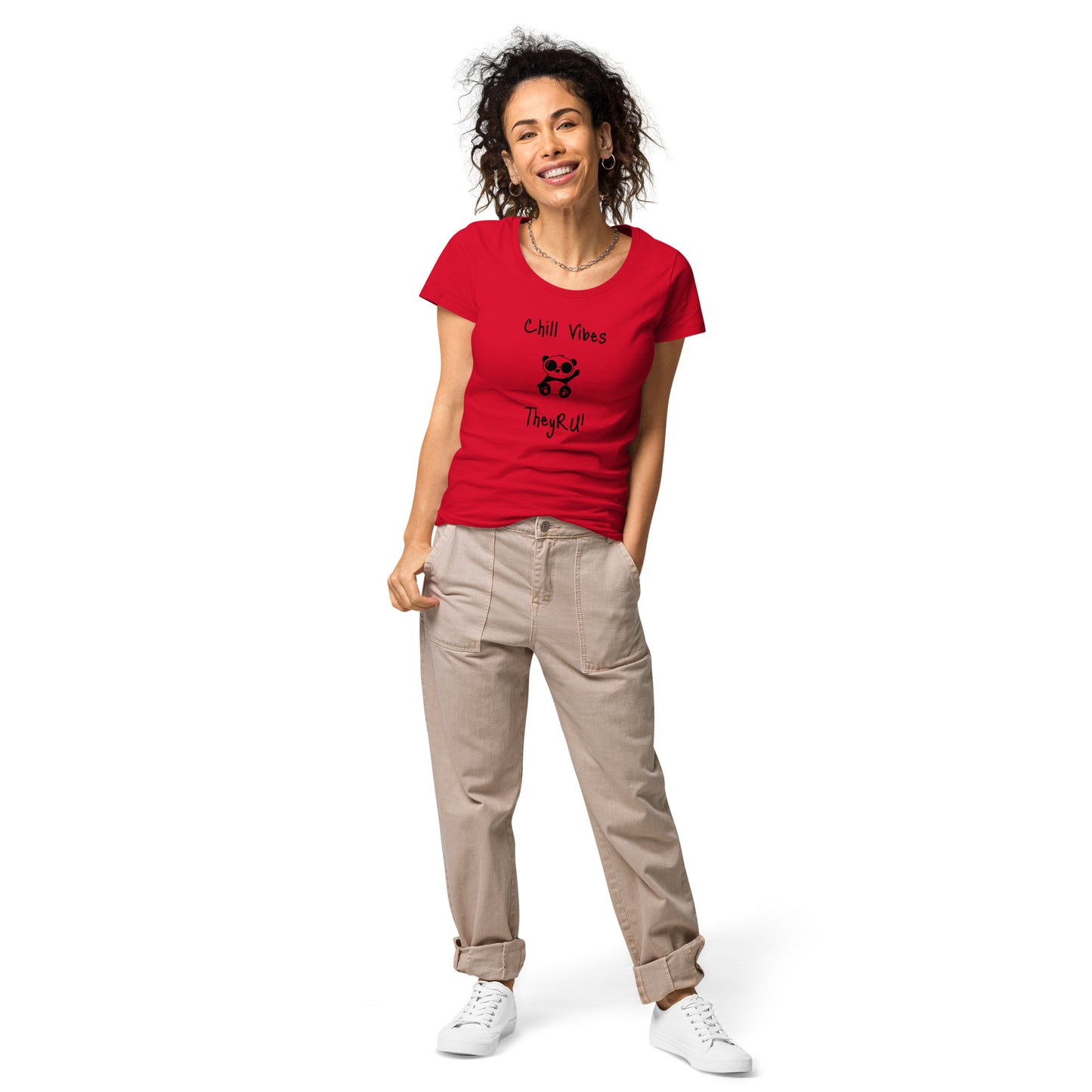 Chill Vibes Panda Graphic Women’s basic organic t-shirt