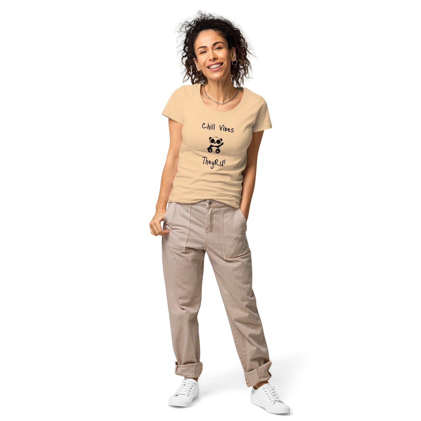 Chill Vibes Panda Graphic Women’s basic organic t-shirt