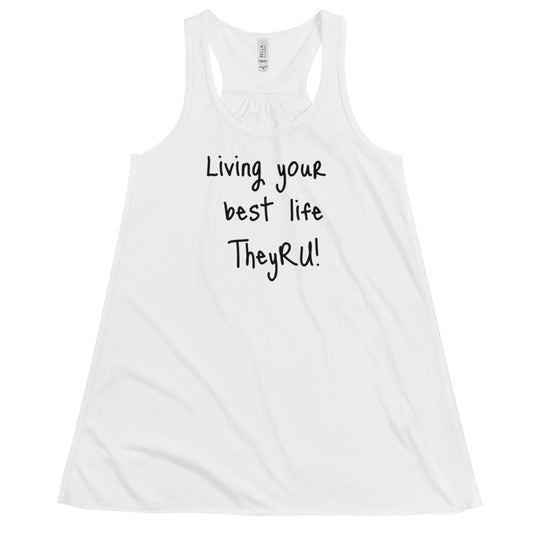 Living Your Best Life Women's Flowy Racerback Tank